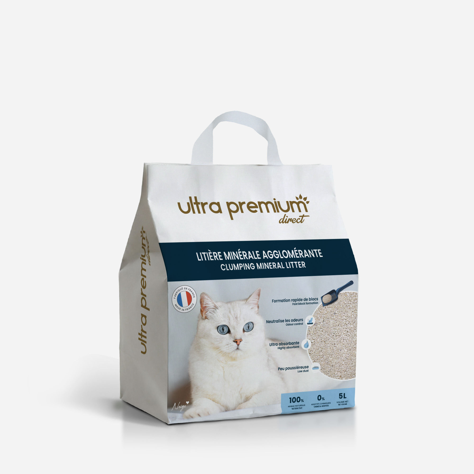 Litière minérale agglomérante argile naturelle Ultra Premium Direct