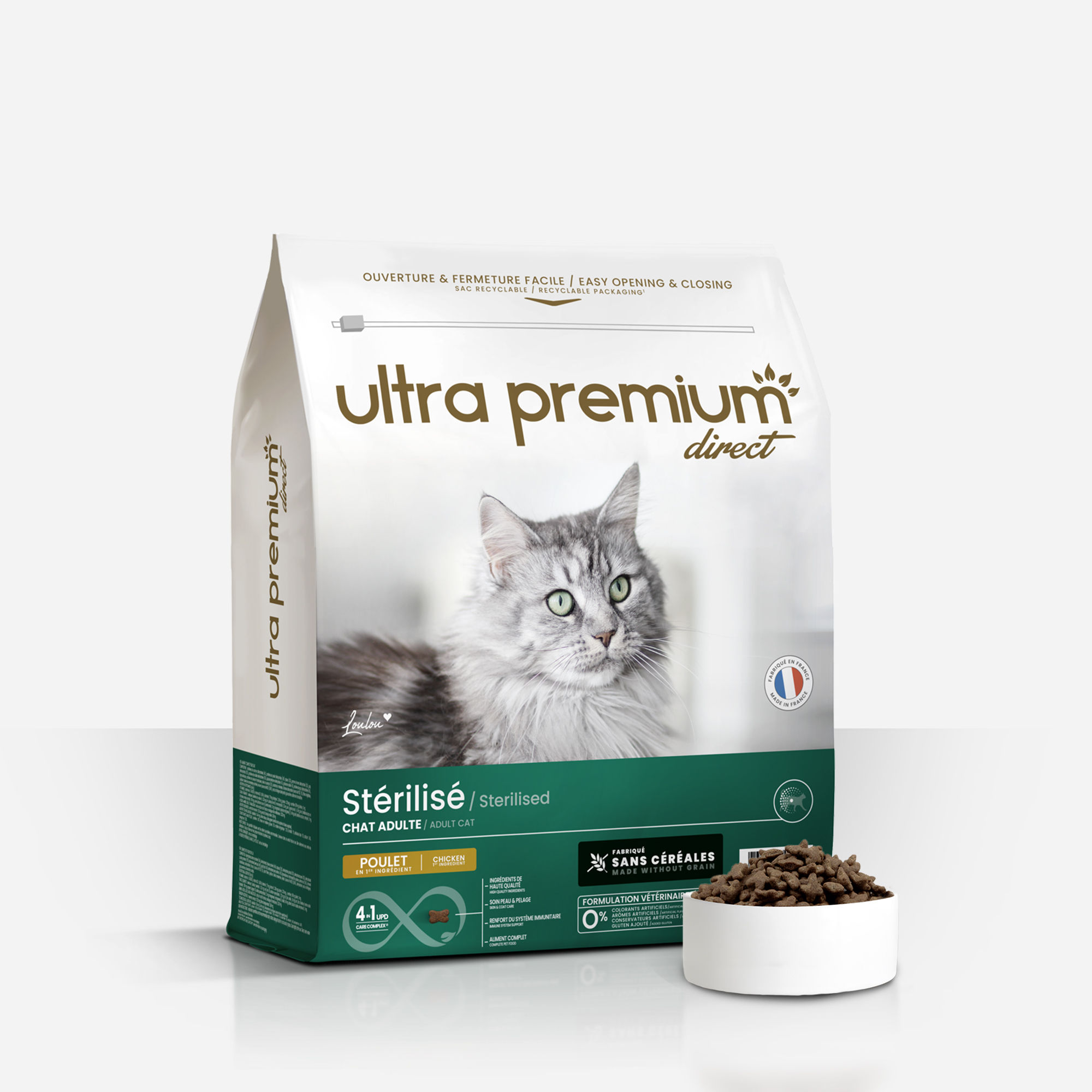Ultra Premium Direct Croquettes Sans Céréales Chat Adulte Stérilisé ou d'intérieur