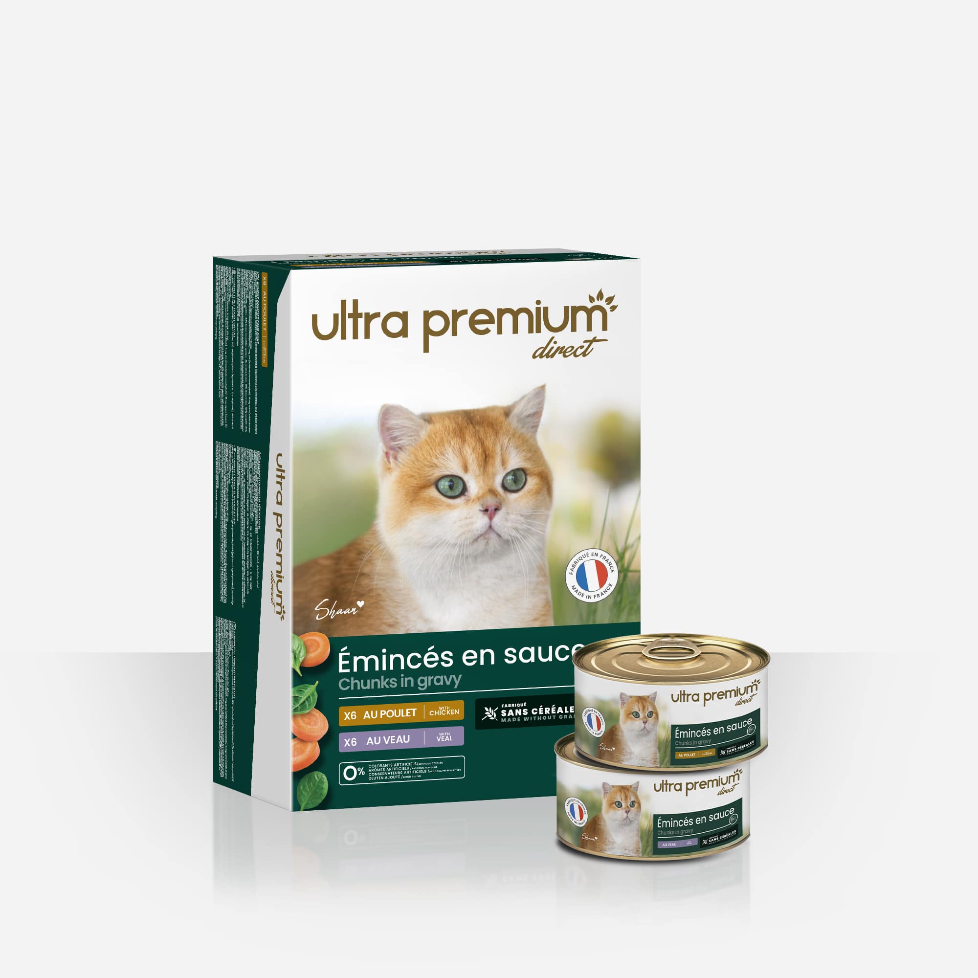 Ultra Premium Direct Emincés en sauce Chat sans céréales Poulet et Veau