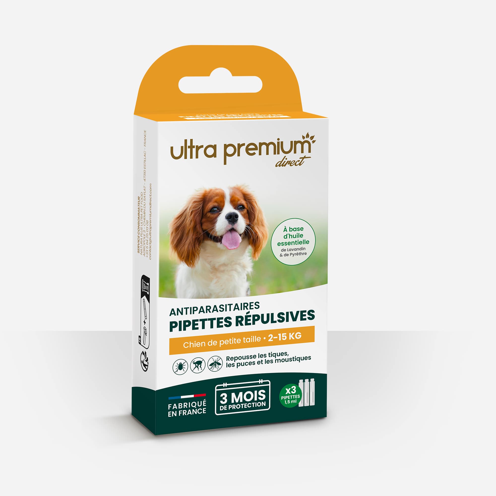 Ultra Premium Direct Pipettes répulsives Antiparasitaires Chien de petite taille